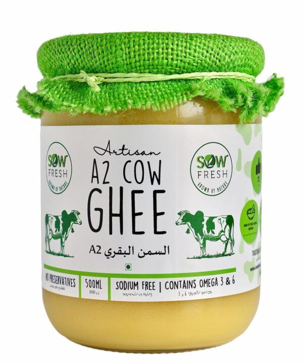 A2 Ghee is made from pure milk curd obtained from A2 Milk of Pure bred Gujarati Gir Cows, Who are left to Free Graze on local Organic Farms.“A Nutrition Power House” Packed with A2 protein & nutrients- A2 is a type of protein found in Desi cows (in context to India) & Mother’s Milk Packed with fat soluble Vitamins A, E & K2, Omega 3 & Omega 6 fatty acids